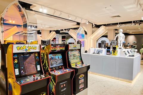 arcade games in Selfridges gaming store